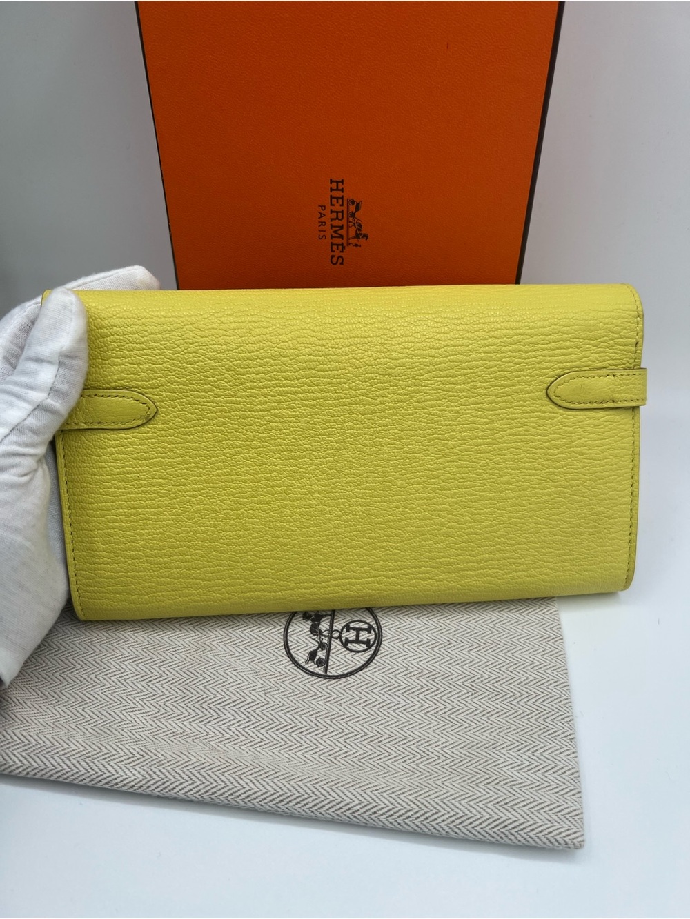 HERMES Kelly Wallet Long mysore gold hardware Unused full set 🔥😍 - Picture 3 of 9